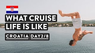 DAILY LIFE ON A CRUISE  Korcula Island  Sail Croatia Cruise Explorer  Day 2 of 8 [upl. by Fraya]