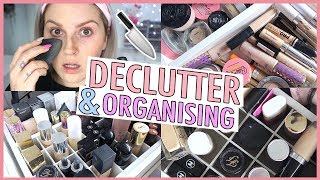 Foundation amp Concealer 🔪 ORGANIZE AND DECLUTTER MY MAKEUP COLLECTION 😏 2018 [upl. by Arakaj]