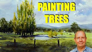 How to paint better trees with watercolor landscapes Easy watercolour tree painting tutorial [upl. by Swisher]