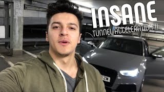 MY NEW INSANE AUDI RS3 Night Drive amp Crazy Tunnel Accelerations [upl. by Kathie]