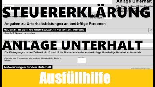 Anlage Unterhalt Elster  Elster Tutorial  Steuererklärung selber machen [upl. by Mareld]