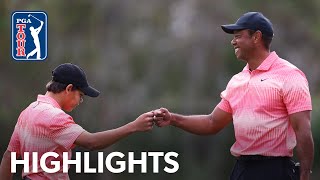 Tiger and Charlie Woods shoot 13under 59  Round 1  PNC Championship  2022 [upl. by Ursala]