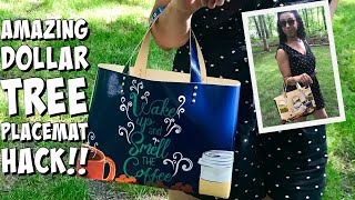 Make A Tote Bag Using just TWO DOLLAR TREE PLACEMATS dollar tree hack 🌟GENIUS🌟 [upl. by Flagler]