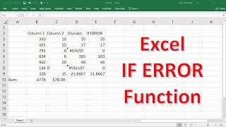 How To Use The IFERROR Function In Excel  The Easy Way [upl. by Darahs]