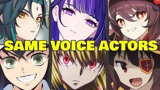 Genshin impact All Characters Japanese Dub Voice Actors Seiyuu Same Anime Characters [upl. by Notnilc498]