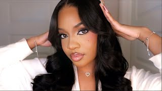 soft glam makeup tutorial stepbystepblush routine amp product recommendations  Kashia Jabre [upl. by Yelkcub367]