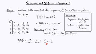 Analysis I 05 Supremum und Infimum Teil 3 Beispiele [upl. by Ajnat]