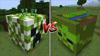 Minecraft CREEPER HOUSE VS ZOMBIE HOUSE MOD  WHICH MOB IS BETTER TO MAKE A HOUSE  Minecraft [upl. by Alisan669]