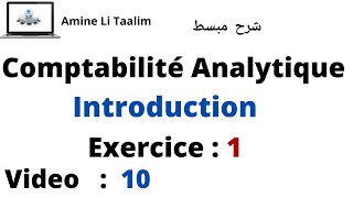 Comptabilité Analytique  Les charges de la comptabilité Analytique  Exercice 1 [upl. by Asiuqram]