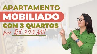 Apartamento com 3 quartos por R 700 Mil mobiliado em Manaíra João Pessoa  PB [upl. by Ailema322]