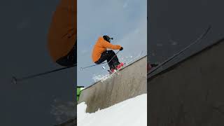 How to Wallride on Skis Straight Up shorts [upl. by Jehiah]