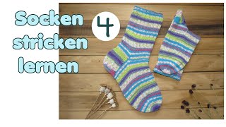 Socken stricken lernen TEIL 4 von 5  Zwickel und Fuß [upl. by Sirrom]