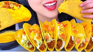 ASMR CHEESY CRUNCHY TACOS Taco Bell At Home Taco Bar EATING SOUNDS NO TALKING ASMR Phan [upl. by Adnilahs437]