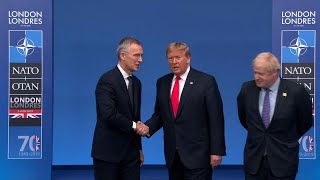 UK Prime Minister Boris Johnson and Jens Stoltenberg welcome NATO leaders  AFP [upl. by Elliot845]