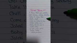 Jalebi Baby 🐥  Jason Derulo and Tesher  shorts viral lyrics [upl. by Aramanta]