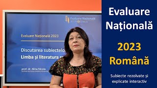 Evaluare Națională 2023 Română  rezolvarea subiectului de limba și literatură română [upl. by Seroka]