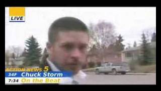 News Reporter Chuck Storm Accident Blooper [upl. by Aicinet]