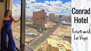 Conrad hotel resorts world Las Vegas  strip view king room [upl. by Sarajane]