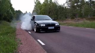 Bmw e46 328ci 3quot exhaust sound  burnout [upl. by Reagan99]