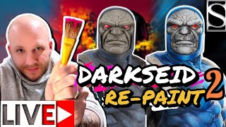 LIVE Part 2 REPAINTING THE SIDESHOW DARKSEID MAQUETTE [upl. by Maryann]