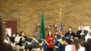 Woodland Primary Students Pledge of Allegiancewmv [upl. by Holmann]