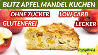 Blitz Apfel Mandel Kuchen ohne Zucker 😍 [upl. by Jameson550]