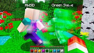 ASWDFZXCV vs GREEN STEVE IN MINECRAFT [upl. by Adis]