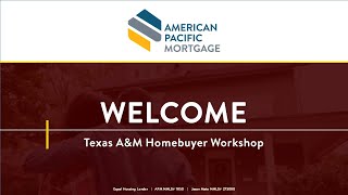 Texas AampM Homebuyer Workshop  October 2024 [upl. by Lenad]