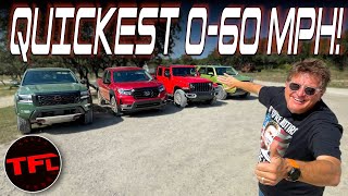 Tacoma vs Frontier vs Gladiator vs Ridgeline The Quickest Midsize Truck ISNT What You Think [upl. by Llyrrad49]