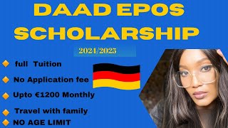 DAAD EPOS Fully funded scholarship 20242025 Masters and PhD in Germany 🇩🇪 [upl. by Adyela]