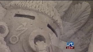 Artists prepare for Neptune Festival sand sculpting competition [upl. by Daas]