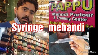 syringemehandi mehandi Pappu mehandi parlor visit  syringe mehandi kaisy banaty hain [upl. by Corbin]