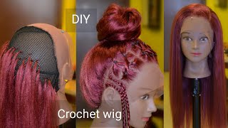 HOWTO Lace Frontal Crochet Wig Using One Pack Of Braiding Hair Straight Crochet Wig [upl. by Asiar]