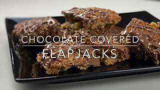 EASY CHOCOLATE COVERED FLAPJACK RECIPE NO EGG NO FLOUR NEEDED Cereal bar [upl. by Leor]