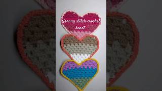 How to crochet a Granny stitch heart ❤️ 💗crochet shorts easycrochet diycrochet crochetpatterns [upl. by Arel]