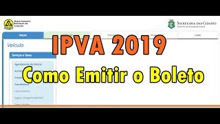 IPVA 2019 CE  Como consultar e emitir o boleto Simples e Fácil [upl. by Rehpinnej]