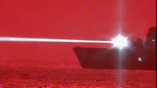 USS Portland Successful Solid State Laser Test [upl. by Nnylrefinnej]