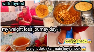 weight check 😱 my weight loss journey with thyriod  full day diet routine [upl. by Annirak]