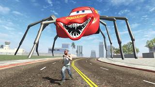 Franklin Fight McQueen Head Eater in Indian Bike Driving 3D [upl. by Pinette]