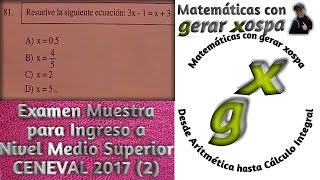 Examen Muestra para Ingreso a Nivel Medio Superior Ceneval 2017 2 [upl. by Inej]