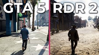 Red Dead Redemption 2 Xbox One X vs GTA 5 PC 4K Ultra Graphics Comparison [upl. by Orin]