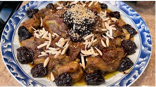 Authentic Moroccan Lamb Tagine with Dried Prunes and Almonds  Moroccan Cuisine [upl. by Toinette]