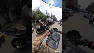 🏍️Bike battery problem ￼ I am pushing Bike v15 🥹youtubeshorts hyderabad ts07biker [upl. by Melliw]