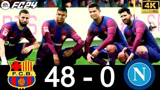 FC 24  BARCELONA 48  0 NAPOLI  RONALDO MESSI MBAPPE HAALNAD NEYMAR ALL STARS  4K UHD [upl. by Fernas]