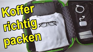 Koffer richtig platzsparend packen  Reisetasche platzsparend packen  Hacks amp Tipps [upl. by Fancie]