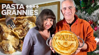 Enjoy a Christmas baked pasta pie called pasticcio di cappelletti  Pasta Grannies [upl. by Cromwell]