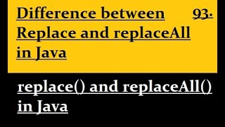 Difference between Replace and replaceAll in Java [upl. by Enerod]