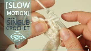 SLOW MOTION how to single crochet for beginners [upl. by Wilson]