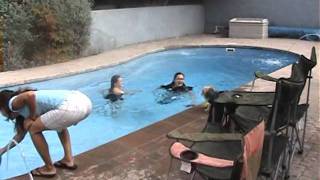 Really Funny  Girls getting thrown fully clothed into the pool [upl. by Qifar]