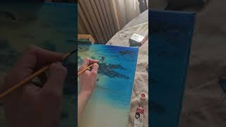 Seascape Oil Painting  Real Time  Part 5 Cloudsagain shorts art [upl. by Aikrahs760]